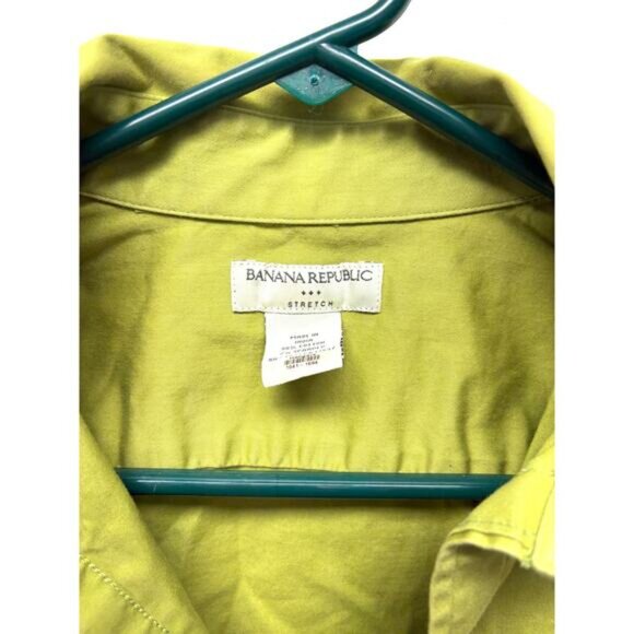 Banana Republic Apple Green Stretch Button Down, Women’s Size 2, READ - Picture 2 of 4
